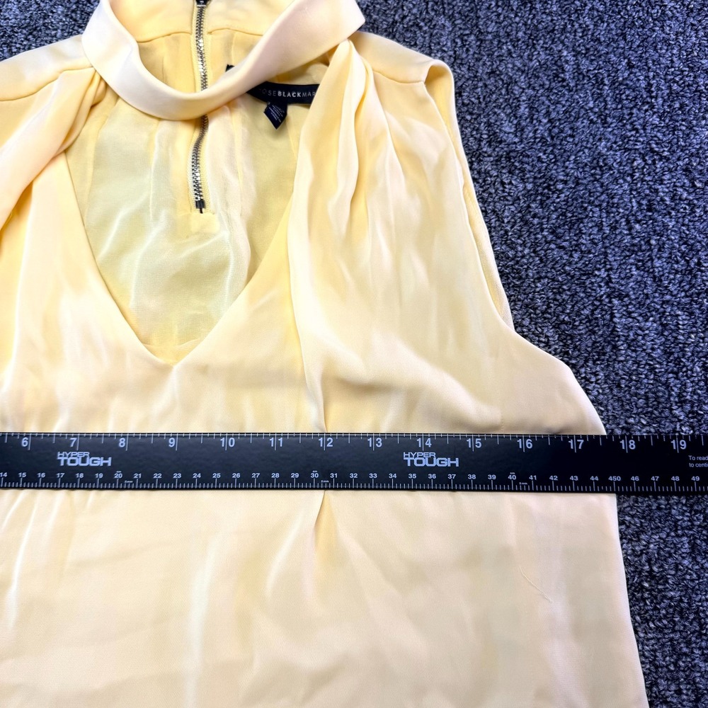 White House Black Market Blouse Top Womens 6 Yellow Lined Sleeveless Back Zip - Picture 8 of 16